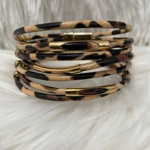 Brown Leopard Tube Bracelet
